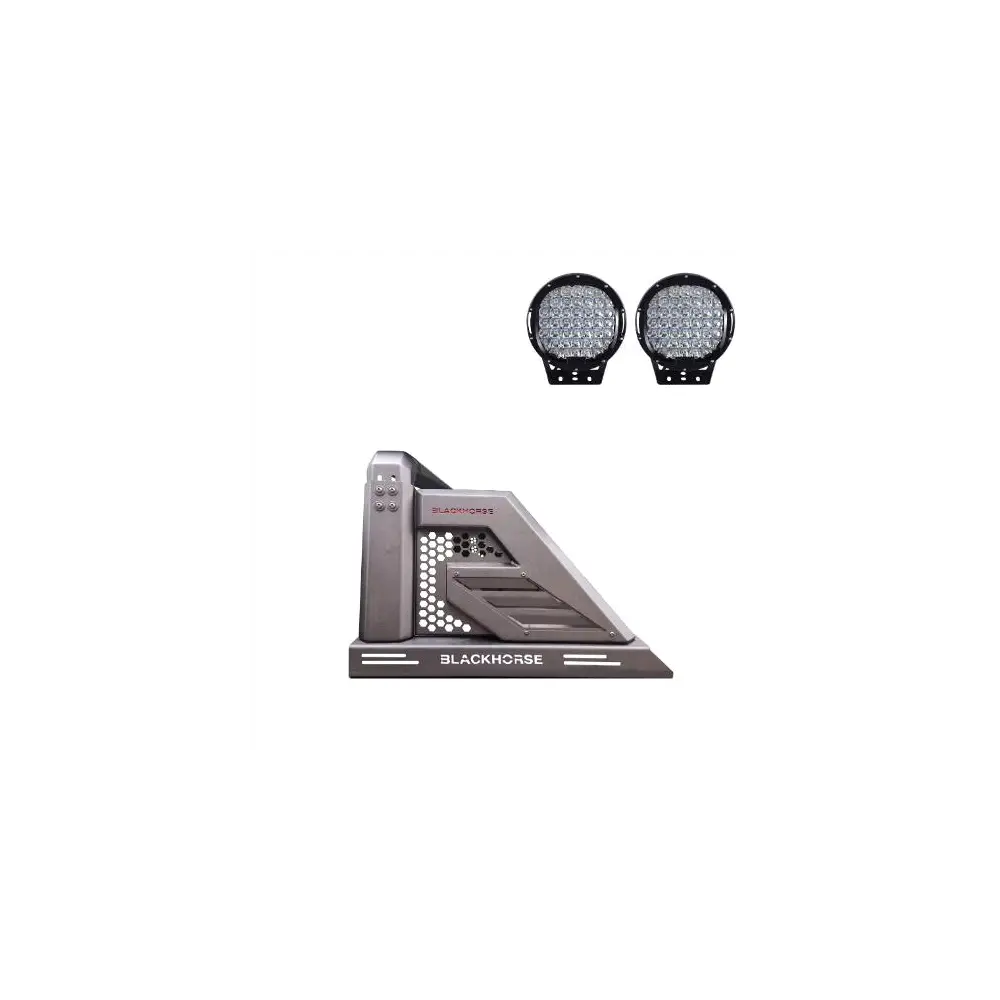 Armour II Roll Bar Kit w/ Lights - Black Steel - BLKAR2-03B-PL69B